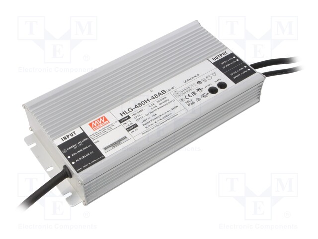 Power supply: switched-mode; LED; 480W; 48VDC; 40.8÷50.4VDC; 5÷10A
