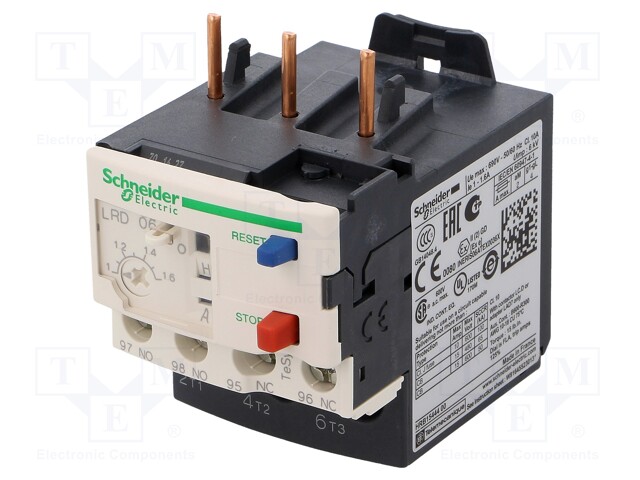 Thermal relay; Series: TeSys D; Leads: screw terminals; 1÷1.6A