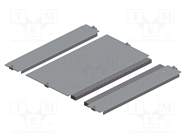 Cable gland plate; galvanised steel; W: 116mm; L: 144mm; D: 1.5mm