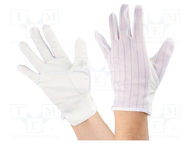 Protective gloves; ESD; L; ANSI/ESD SP15.1; white