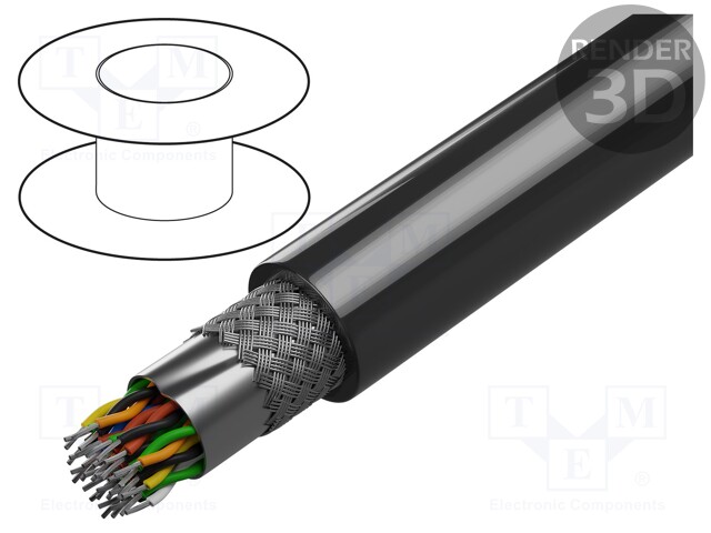 Wire; Alpha Essential C&C; 10x2x28AWG; RS232,RS422,RS485; Cu