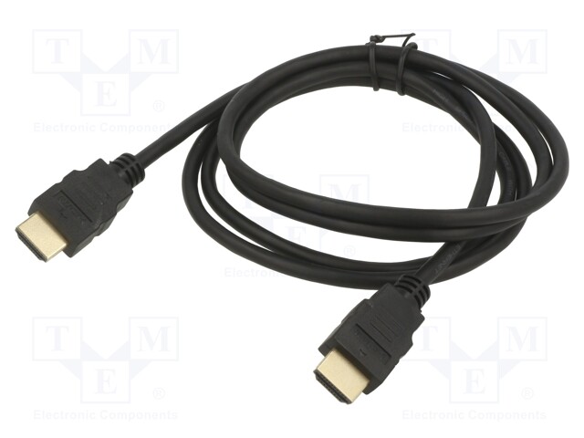 Cable; HDMI 2.0; HDMI plug,both sides; 1.8m; black; 24AWG; Core: Cu