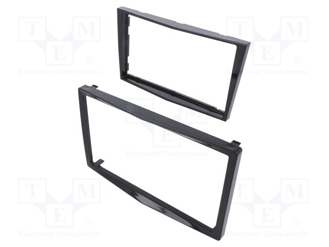 Radio mounting frame; Opel; 2 DIN; black gloss,shiny black