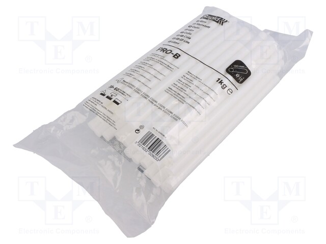 Hot melt glue; Ø: 12mm; white; L: 190mm; Bonding: 30s