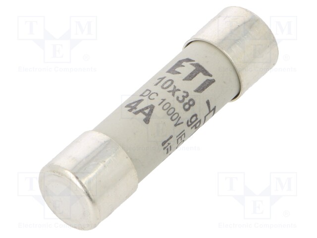 Fuse: fuse; gPV; 4A; 1000VDC; cylindrical; 10,3x38mm