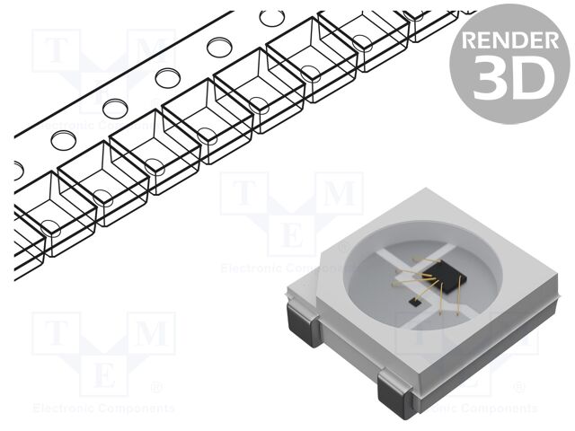 Programmable LED; SMD; 2020; RGB; 2.2x2x0.84mm; 3.7÷5.5V; 10kHz