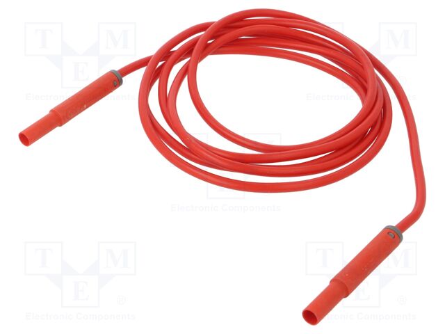 Test lead; 32A; banana plug 4mm,both sides; insulated; Len: 2m