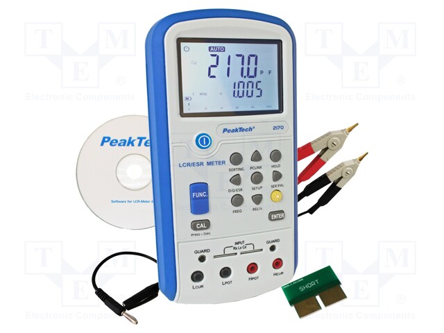 LCR meter; LCD 4,5 digit (20000),bargraph,with a backlit; 495g