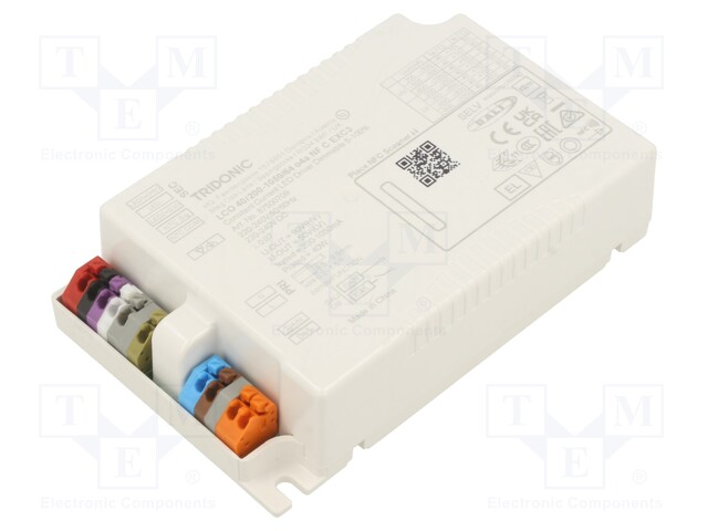 Power supply: switched-mode; LED; 40W; 18÷64VDC; 200mA÷1.05A; IP20