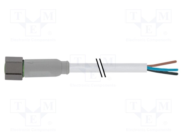 Connection lead; M8; PIN: 3; straight; 7.5m; plug; 60VAC; -25÷80°C