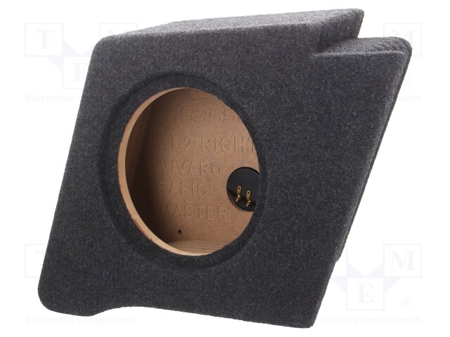 Car loudspeaker enclosure; MDF; black melange; textil; 15l; 250mm