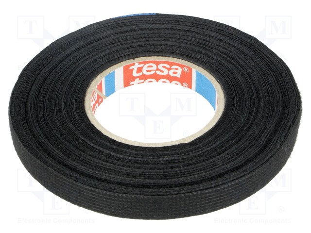 Fabric tape; PET wool; W: 9mm; L: 15m; black