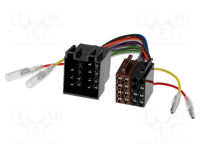 ISO socket x2,ISO plug x2,supply wires; PIN: 13(5+8); Opel,VW