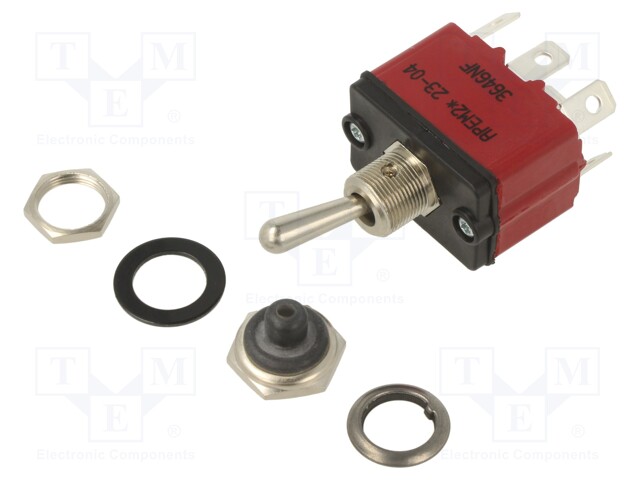 Toggle Switch, On-On, DPDT, Non Illuminated, 3600NF Series, Panel Mount, 12 A