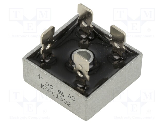 Bridge rectifier: single-phase; Urmax: 200V; If: 15A; Ifsm: 300A