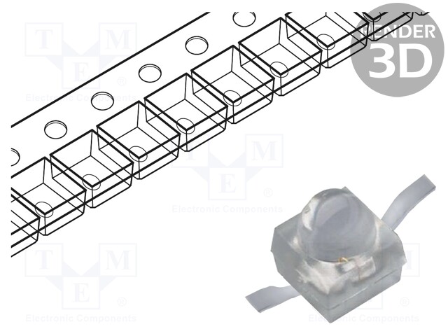 LED; SMD; 2520; red; 1900÷3000mcd; 2.5x2x2.8mm; 20°; 1.95÷2.5V; 20mA