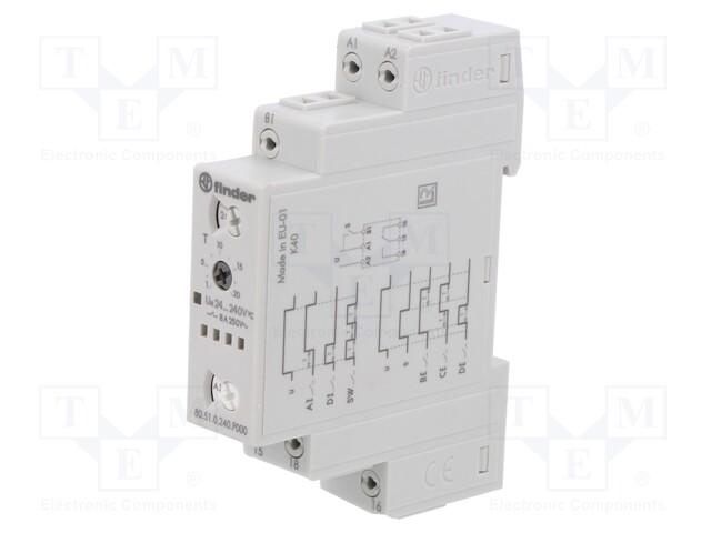 Timer; 0,1s÷24h; SPDT; 24÷240VAC; 24÷240VDC; DIN; -20÷60°C; PIN: 6