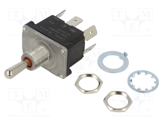 Switch: toggle; Pos: 3; DP3T; ON-OFF-ON; 16A/250VAC; Toggle: round