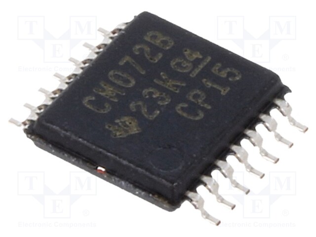 Logic IC, OR Gate, Dual, 4 Inputs, 14 Pins, TSSOP, 4072