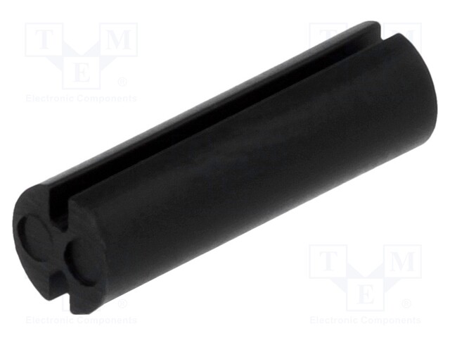 Spacer sleeve; LED; Øout: 5mm; ØLED: 5mm; L: 16.4mm; black; UL94V-2