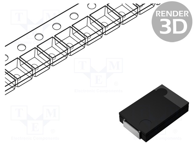 Capacitor: polymer; 150uF; 6.3VDC; ESR: 15mΩ; CX; SMD; ±20%