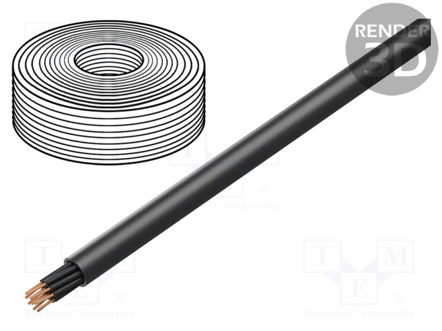 Wire; H07RN-F,TITANEX®; stranded; Cu; 12G1,5mm2; rubber; black