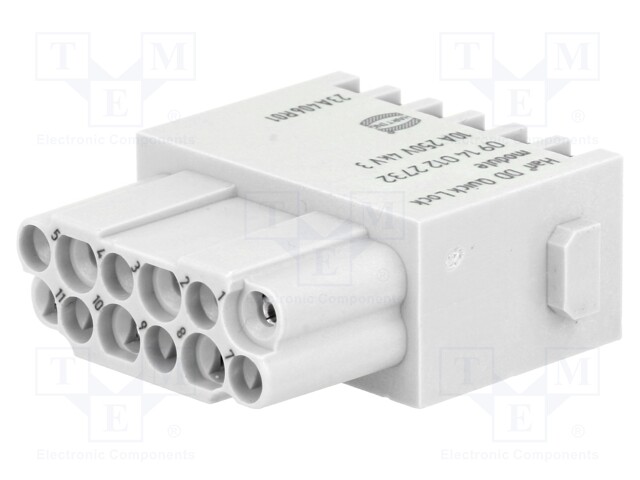Connector: HAN; module; female; Quick Lock; PIN: 12; snap-on; 10A