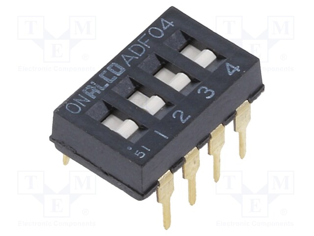 Switch: DIP-SWITCH; Poles number: 4; OFF-ON; -0.025A/24VDC; Pos: 2