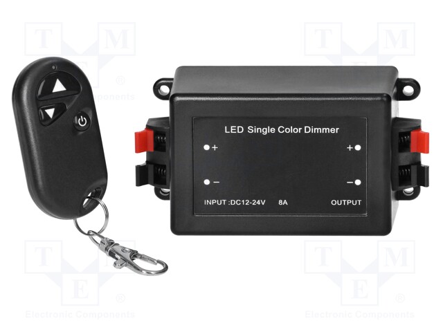 Dimmer; 12÷24VDC; 8A; LED; remote control