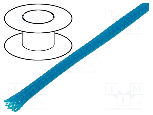 Braid; polyester; 3÷7,nom.4mm; blue; Package: 100m; Temp: -50÷150°C