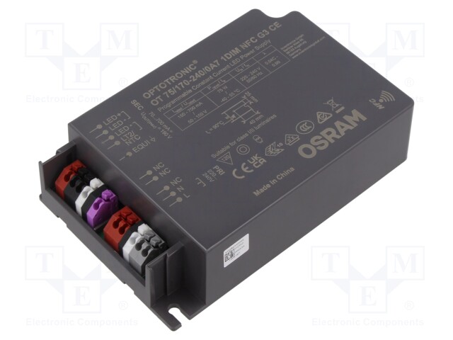 Power supply: switched-mode; LED; 75W; 50÷150VDC; 150÷700A; IP20