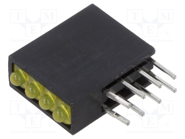 LED; yellow; 1.8mm; No.of diodes: 4; 2mA; Lens: diffused; 50°; 2÷2.6V