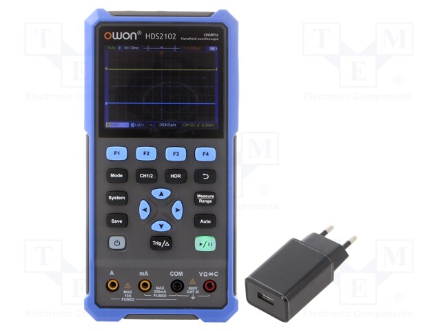 Handheld oscilloscope; 200MHz; LCD 3,5"; Ch: 2; 1Gsps; 8kpts