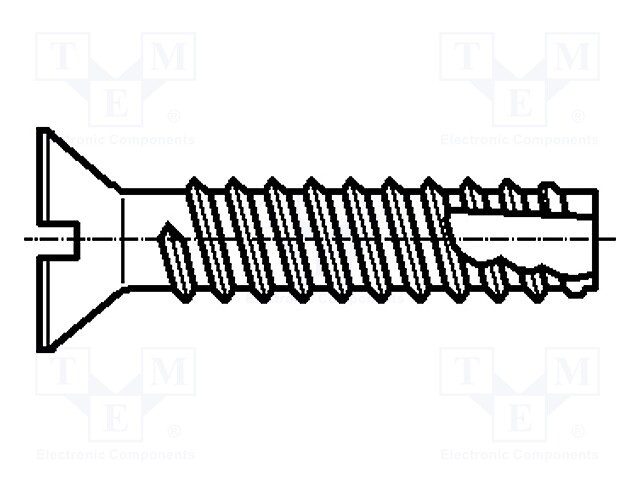 Screw; 2,9x9,5; Head: countersunk; slotted; hardened steel; zinc
