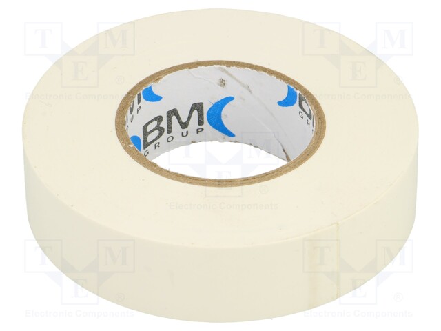 Tape: electrical insulating; W: 19mm; L: 25m; Thk: 0.15mm; white