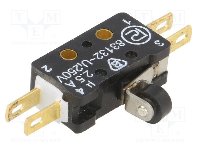 Microswitch SNAP ACTION; with lever (with roller); 2.5A/250VAC