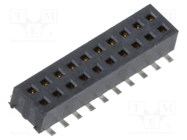 Connector: pin strips; female; PIN: 20; 1.27mm; gold-plated; SMT