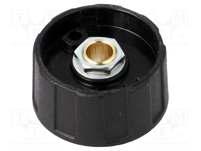 Knob; without pointer; ABS; Shaft d: 6mm; Ø31x15.5mm; black