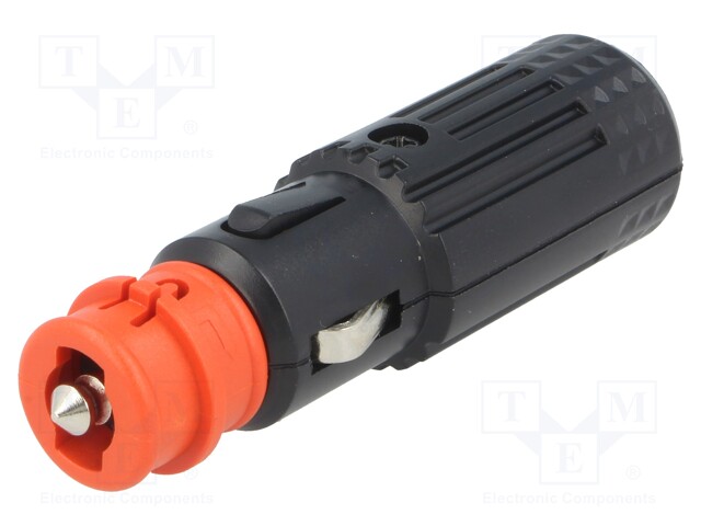 Cigarette lighter plug; 16A; Sup.volt: 12÷24VDC; 12V/1x15A; black