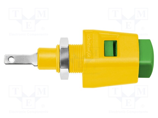 Laboratory clamp; yellow-green; 70VDC; 16A; Contacts: nickel