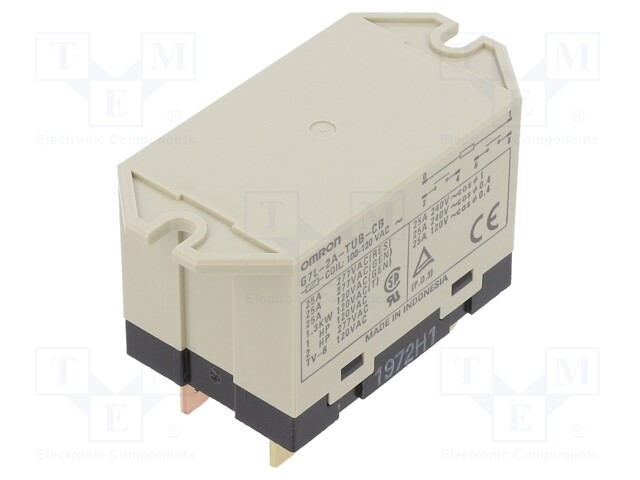 Relay: electromagnetic; DPST-NO; Ucoil: 110VAC; Icontacts max: 25A
