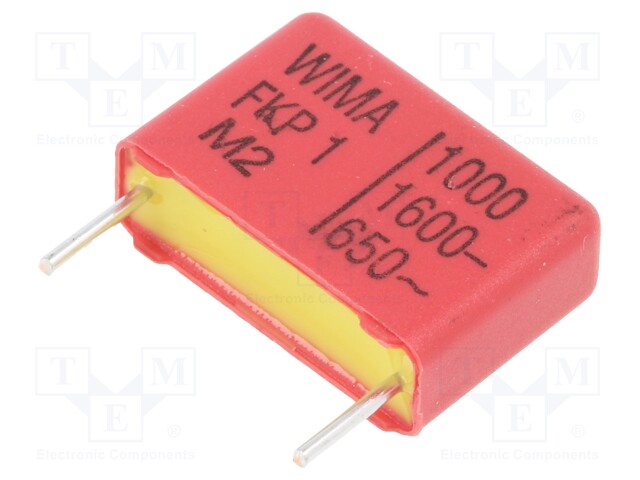 Capacitor: polypropylene; 1nF; 15mm; ±10%; 6x12.5x18mm; -55÷100°C