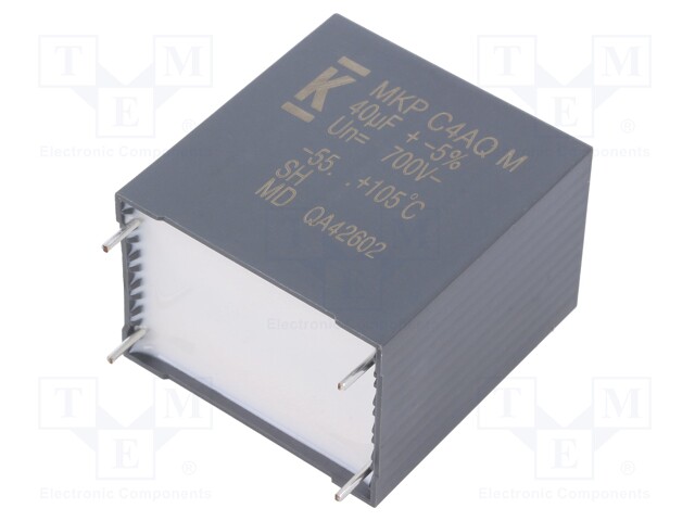 Capacitor: polypropylene; DC-Link; 40uF; ESR: 2.8mΩ; THT; ±5%; 24.9A
