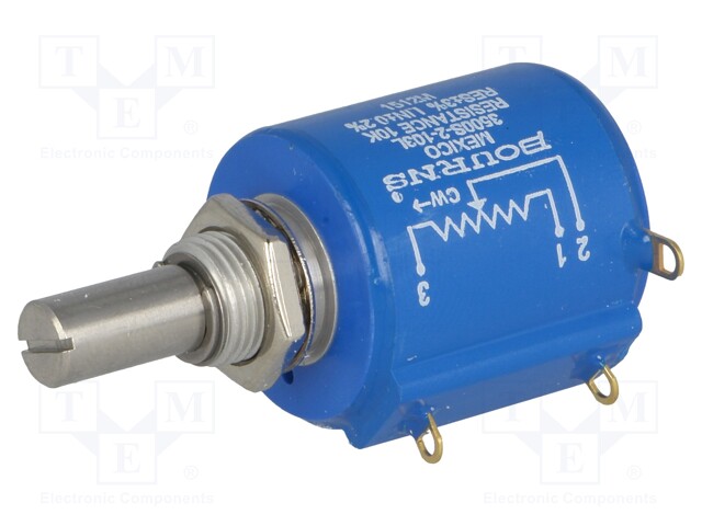 Potentiometer: shaft; 10kΩ; 2W; ±3%; 6.35mm; linear; wirewound; IP65