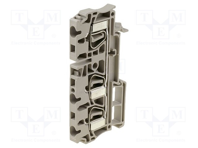 Splice terminal: rail; 4mm2; ways: 1; terminals: 3; beige; wemid