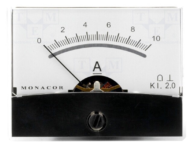 Meter: mounting; on panel; 4 screws on the meter's rear; Class: 2