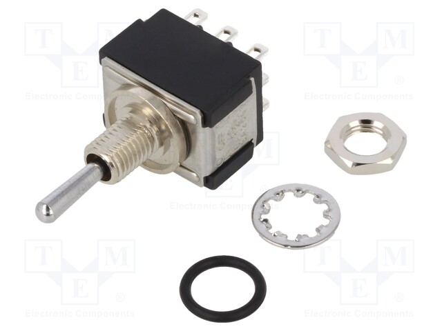 Switch: toggle; Pos: 3; 3PDT; ON-OFF-ON; 6A/125VAC; 6A/6VDC; 20mΩ
