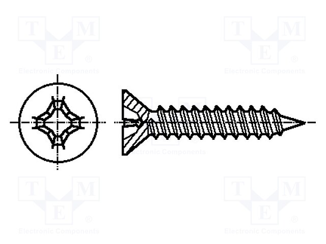 Screw; 2,2x9,5; Head: countersunk; Phillips; A2 stainless steel