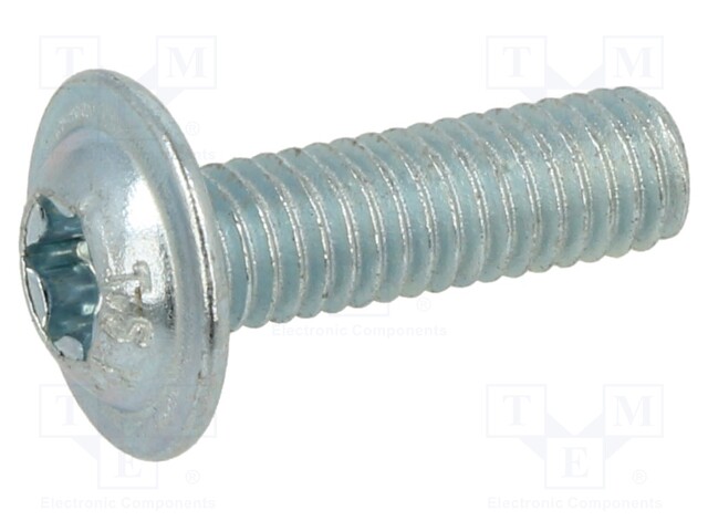 Screw; with flange; M6x20; 1; Head: button; Torx®; TX30; steel; zinc