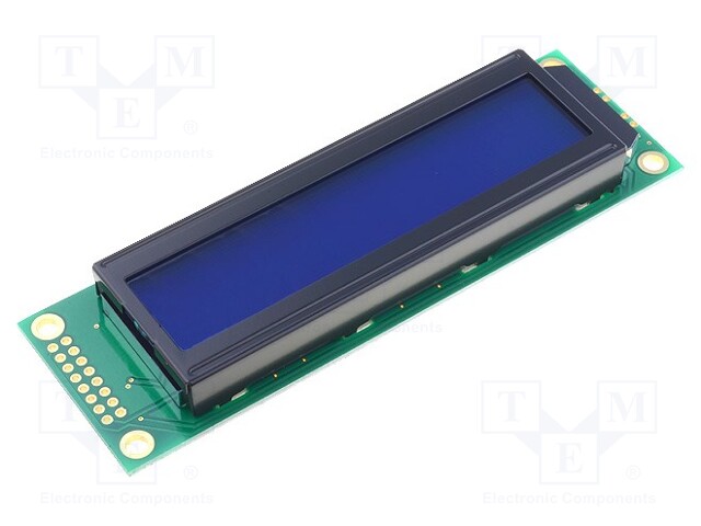 Display: LCD; alphanumeric; STN Negative; 20x2; blue; LED; PIN: 16